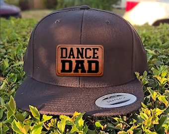 Gorra snapback para papá bailarín con parche de cuero, gorra deportiva personalizada para papá, gorra de béisbol para el día del partido, regalo de cumpleaños o del Día del Padre para papá de un bailarín.