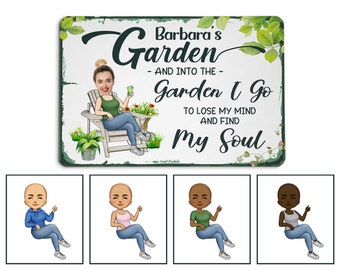 Custom Photo Into The Garden Metal Sign Garden Sign Personalized Gift For Gardener Gardening Lover Garden Decor Backyard Decor Wall Hanging