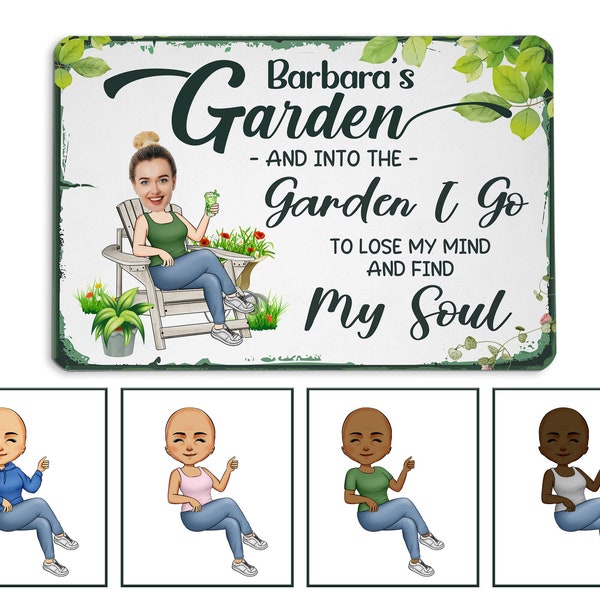 Custom Photo Into The Garden Metal Sign Garden Sign Personalized Gift For Gardener Gardening Lover Garden Decor Backyard Decor Wall Hanging