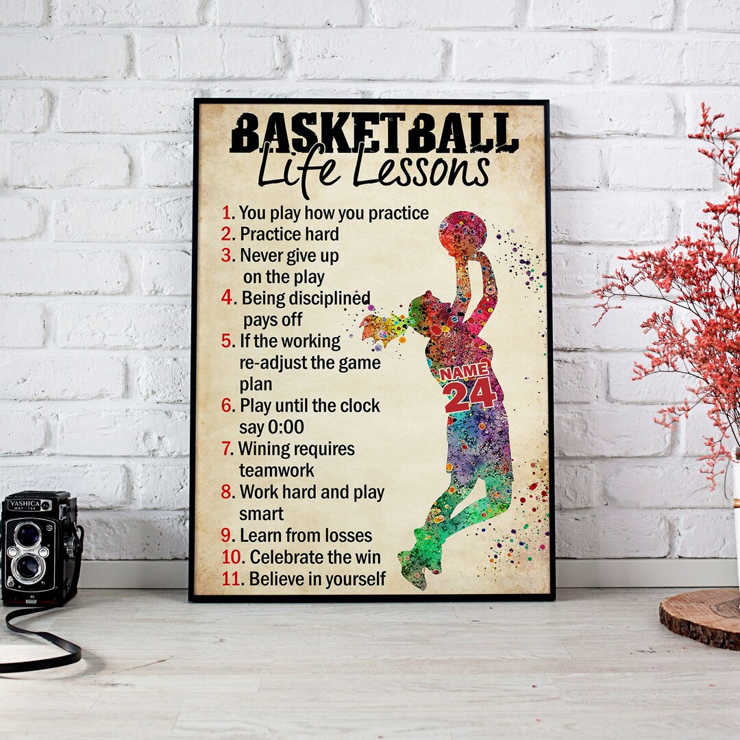 Personalized Basketball Life Lessons Poster Basketball Canvas - Etsy