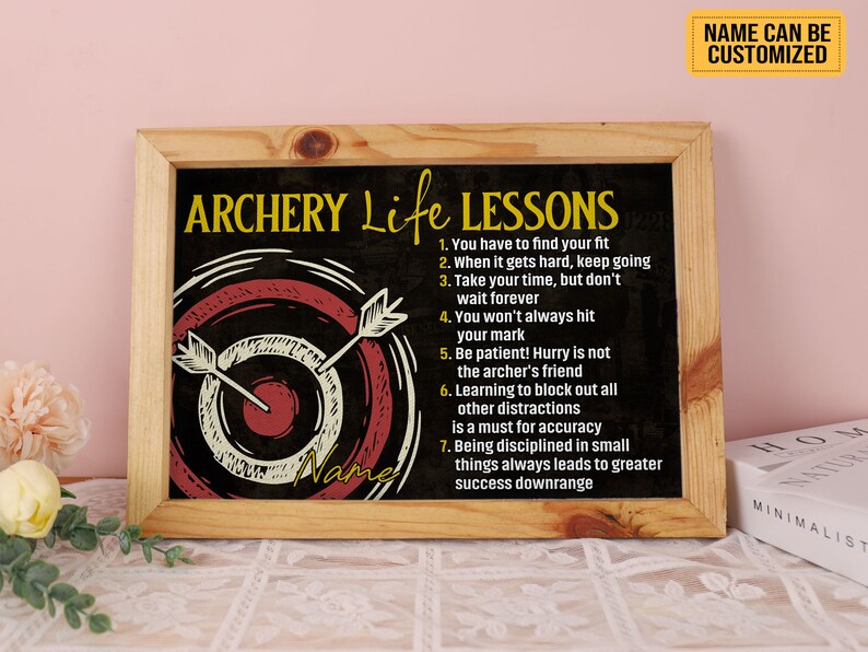 Archery Life Lessons Custom Archery Poster Canvas Print Wall Art ...
