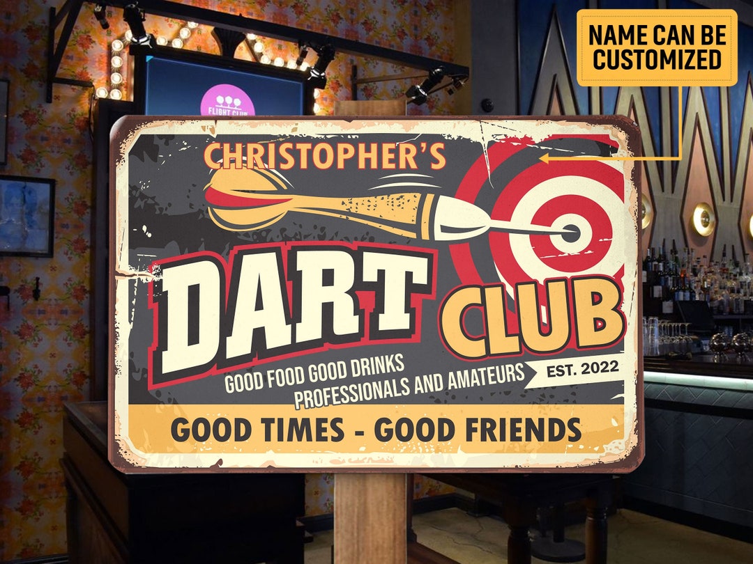 Personalized Dart Club Metal Sign, Dart Sign, Custom Gift for Dart ...