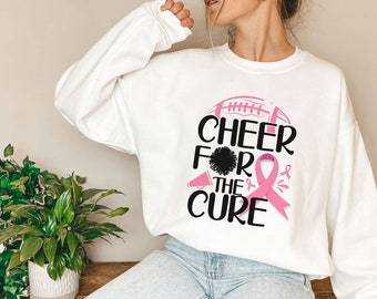Cheer For The Cure T-shirt Cheerleader Support Breast Cancer Shirt Breast Cancer Awareness Tee October Pink Month Gift for Fighter Survivor