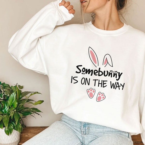 Somebunny Is On The Way Shirt, Pregnancy Announcement Shirt, Maternity Shirt, Pregnant Mom Shirt, Easter Gift For New Mom, Rabbit Lover Gift
