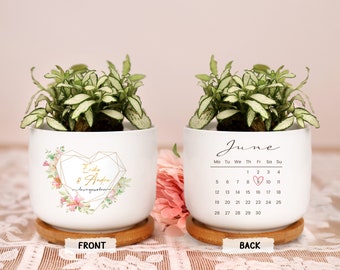 Personalized Love Grows Here Couple Plant Pot Mini Planter Wedding Gift New Home Decor Anniversary Gift Valentine's Day Gift for Couple