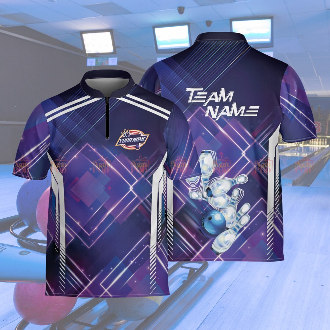 Personalized Bowling Jersey Custom Player Team Name Bowling Shirt for