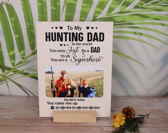 Título de trabajo de foto personalizado para mi papá Soporte de madera con impresión de madera, regalo del día del padre, regalo de agradecimiento para papá, regalo personalizado para el padre, decoración del hogar