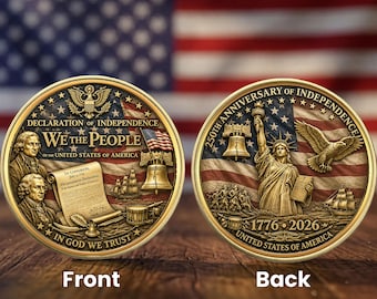 250 Years Of Freedom American Flag Eagle Metal Coin Keepsake 1776-2026 USA 250th Anniversary of Independence Coin Patriot Day Gift 2 Sides