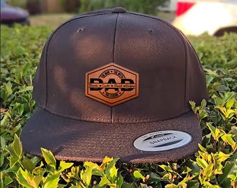 Custom Kids Names Dad Snapback Hat, Leather Patch The Man The Myth The Legend Dad Hat, Dad Baseball Cap, Birthday Father's Day Gift for Dad