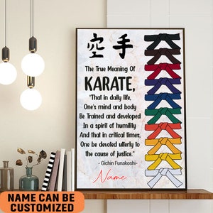 Affiche Motivation Arts Martiaux - Décoration Murale Karaté, Judo, Ceinture Noire, Format 11x14 Pouces