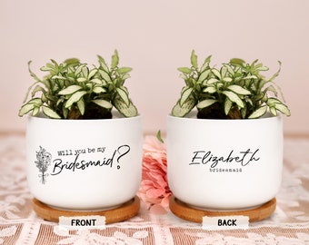 Maceta personalizada para damas de honor, Regalo para pedirle a tu mejor amiga que sea tu dama de honor, Regalo para proponerle ser tu dama de honor, Mini maceta para damas de honor