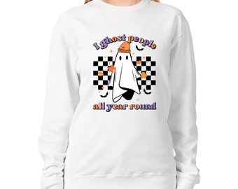I Ghost People All Year Round Halloween T-shirt, Halloween Shirt, Halloween Sweatshirt, Halloween Gift Funny Fall Party Costume Unisex Tee