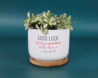 Good Luck Founding Coworkers Better Than Us Plant Pot Ceramic Mini Planter Funny Farewell Gift New Job Coworker Leaving Gift Goodbye Gift