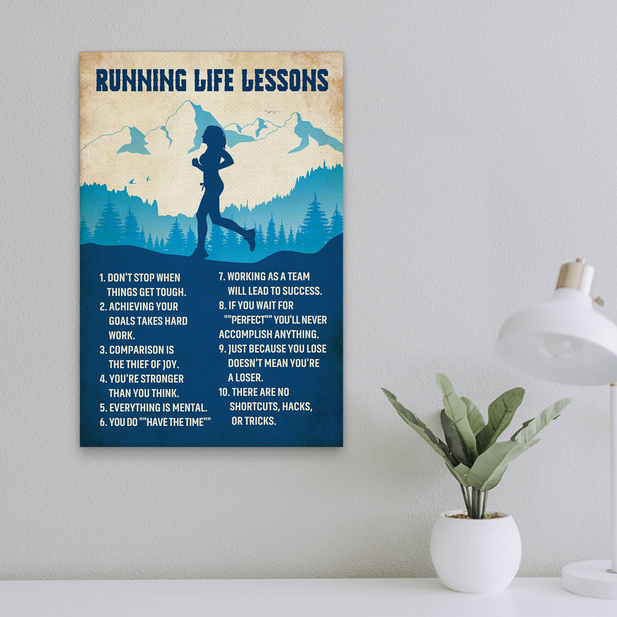Running Image Lessons Running Life Lessons Poster Running Canvas Print Wall Art Home Decor ...