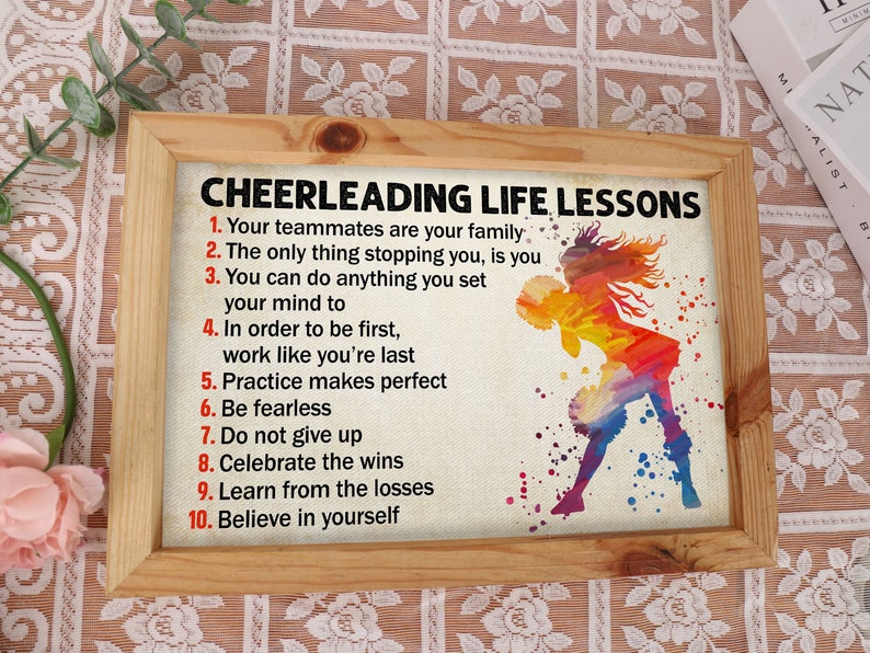 Cheerleading Life Lessons Poster Canvas Watercolor Print Wall Art ...
