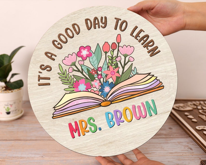 Personalized Teacher Classroom Wood Sign Layered Wooden Board Plaque ...