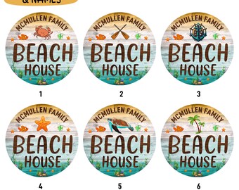 Personalized Beach House Wood Sign Plaque Custom Lake House Sign Summer Beach Sign Beach Decor Family Gift Beach House Decor Door Hanger