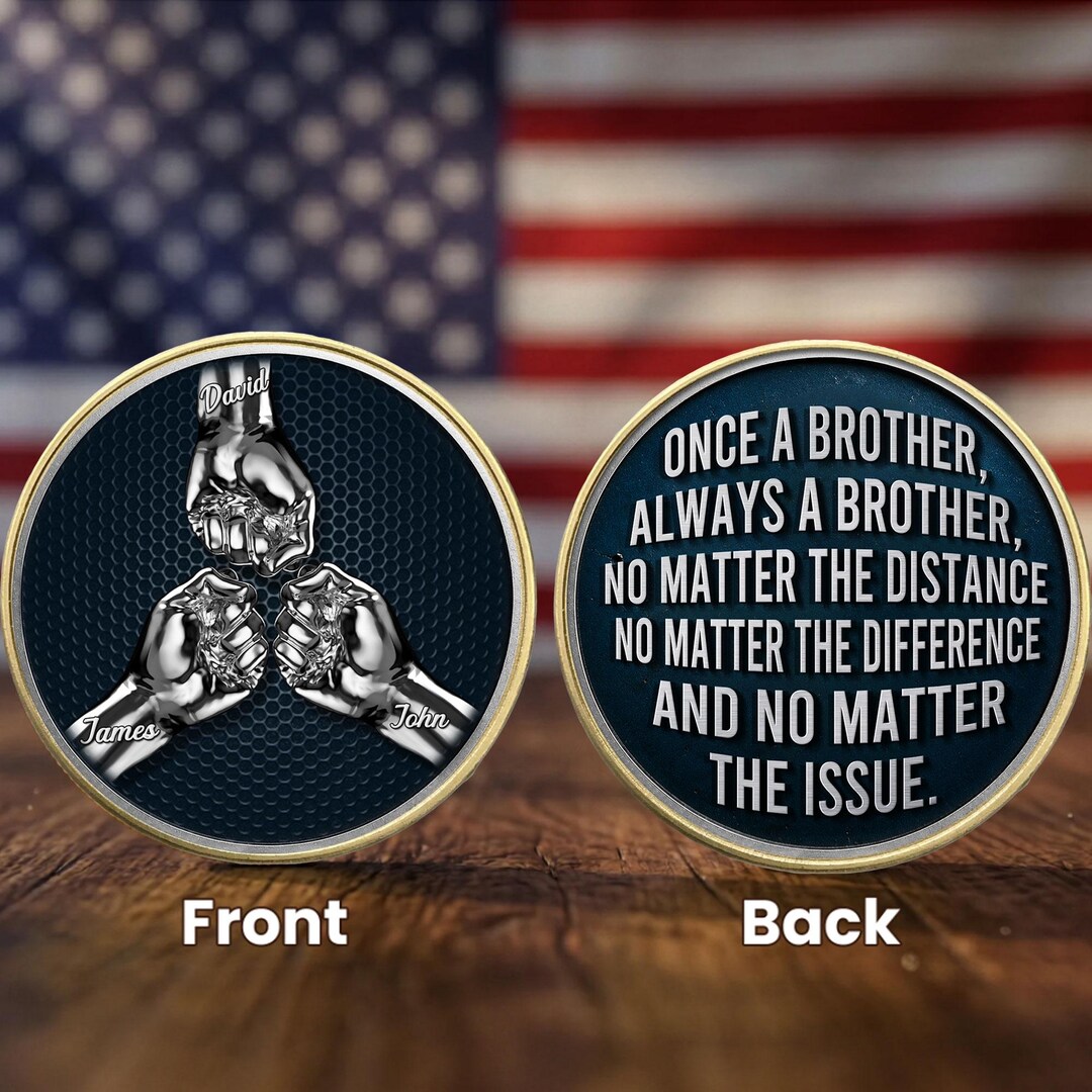 Custom Fist Bumps Once A Brother Always A Brother Metal Coin ...