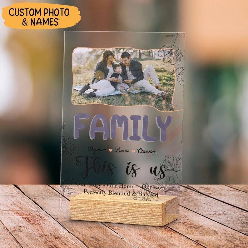 Custom Photo Family Acrylic Plaque With Stand, This is Us Plaque