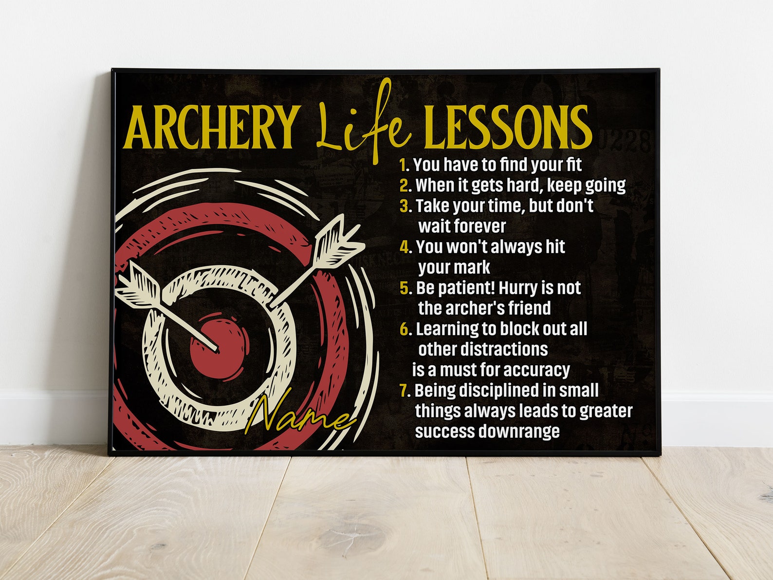 Archery Life Lessons Custom Archery Poster Canvas Print Wall Art ...