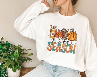 Tis The Season T-shirt Fall Coffee Hot Drink Latte Pumpkin Spice Shirt Fall Sweatshirt Thanksgiving Shirt Autumn Gift for Coffee Lovers
