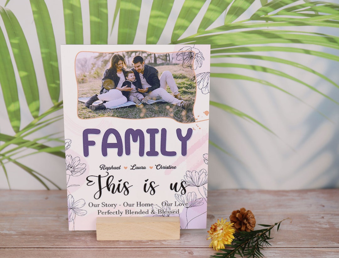 Custom Family Photo This is Us Wood Print Wood Stand, Family Gift ...
