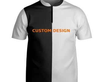 Personalized Bowling Jersey Quarter Zip Up Custom Bowling Shirt for Team All Print 1/4 Zipper Bowling Polo for Men Gift For Bowler Player