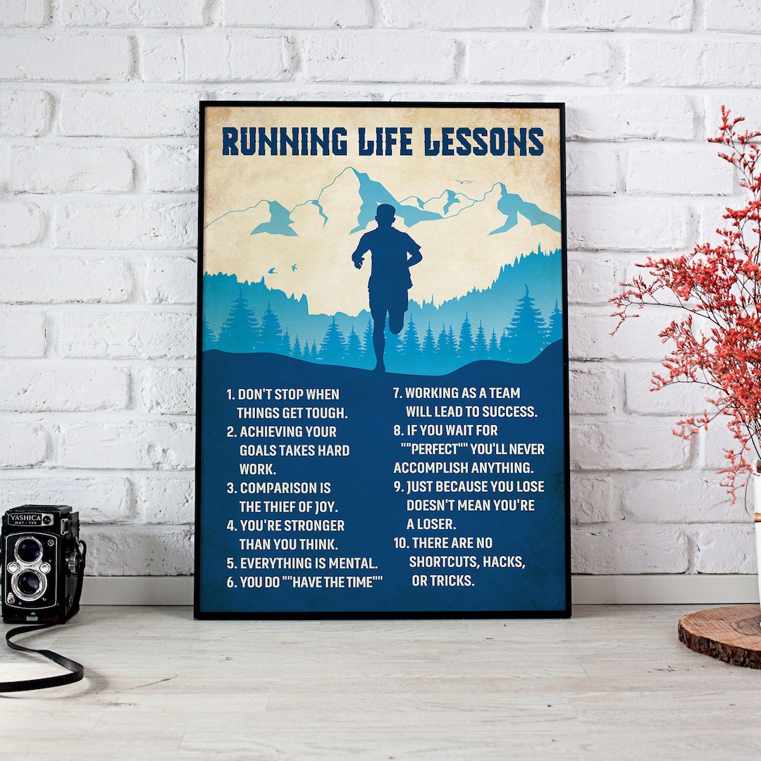 Running Life Lessons Poster Running Canvas Print Wall Art Home Decor ...