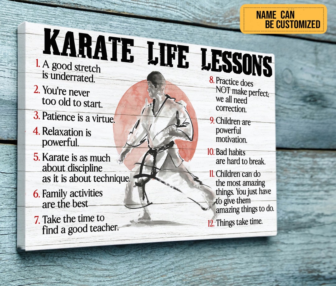 Personalized Karate Life Lessons Poster Karate Canvas Print Wall Art