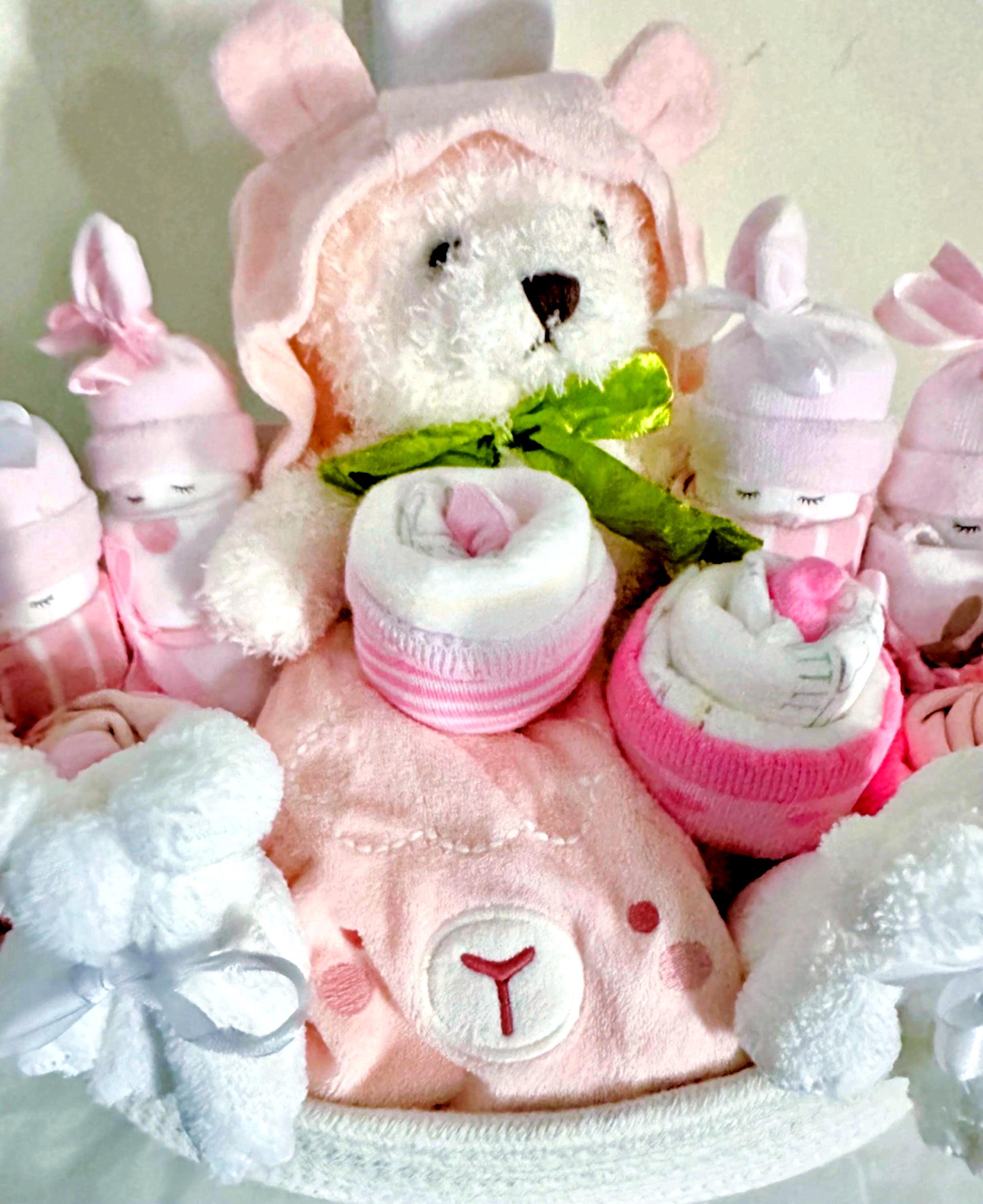 Ultimate Baby Basket - Diaper Babies/ Cupcake Onesies/ Teddy Bear ...