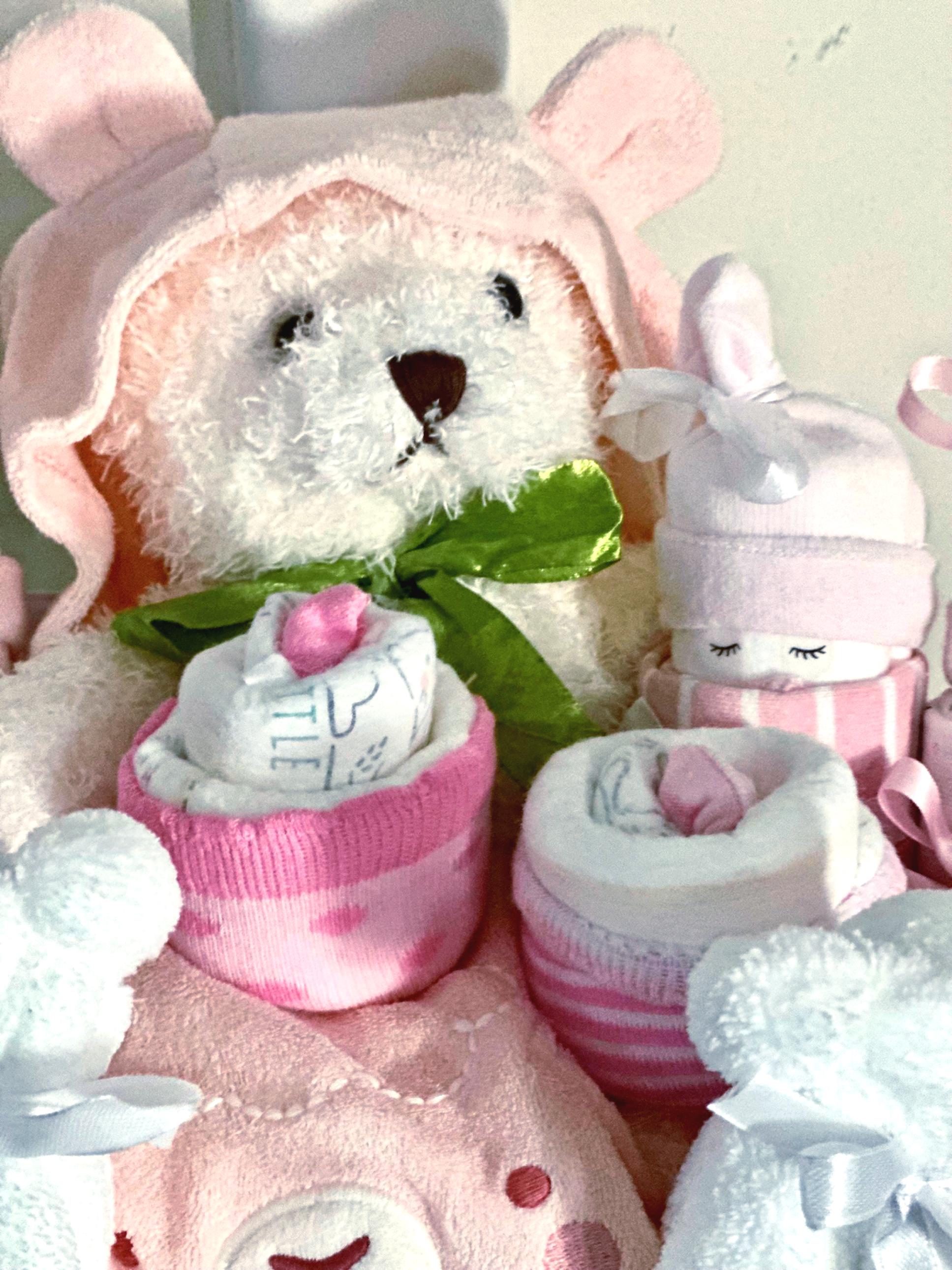 Ultimate Baby Basket - Diaper Babies/ Cupcake Onesies/ Teddy Bear ...