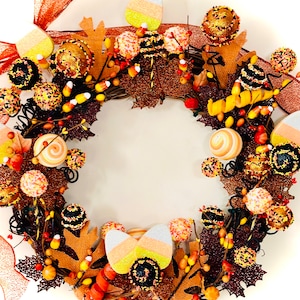 Candy Corn and Cake Pop Wreath
