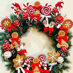 Gingerbread and Candy Christmas Wreath
