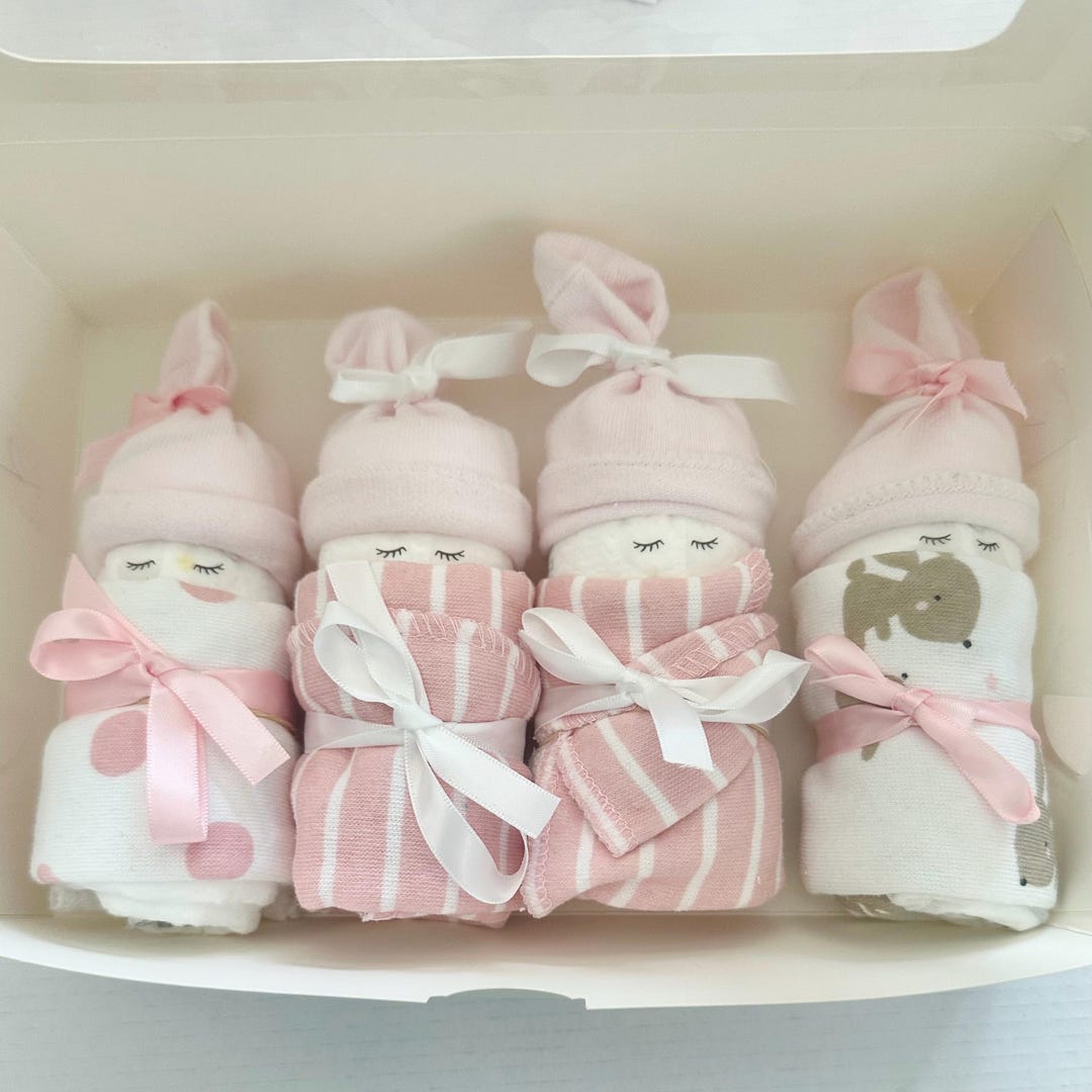 White & Pink Bow Diaper Set