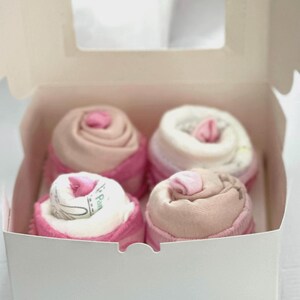 Pink/ Baby Girl Onesies / Baby Socks/ Diapers CUPCAKE Set! / Baby Shower Gift / Baby Gift Basket/ New Baby Gift/ Gender Reveal Gift
