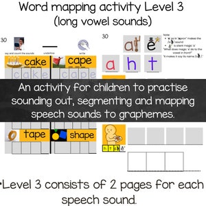 Level 3b (long vowel advanced speech sounds) Word mapping activity