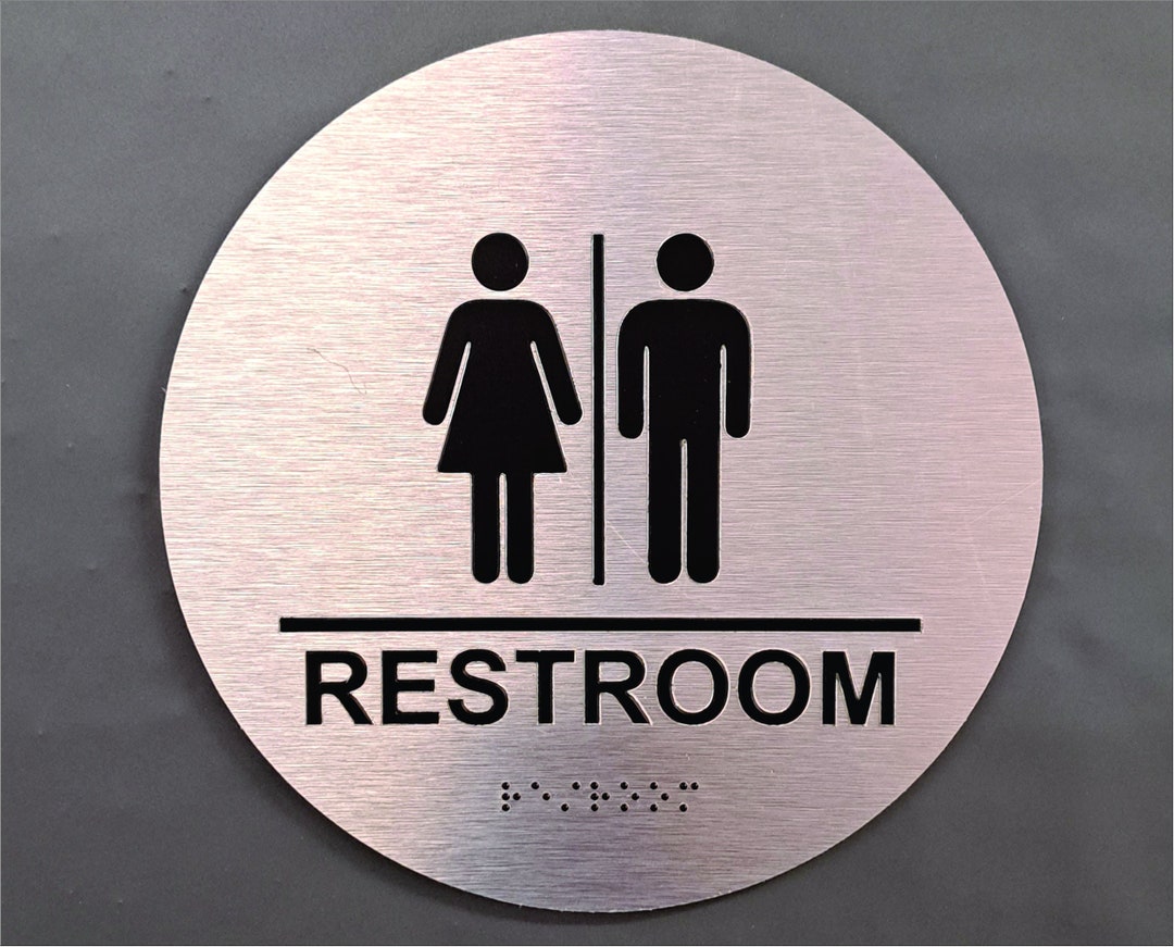 ADA All Gender Staff Only Bathroom Sign Accessible Sign With Etsy