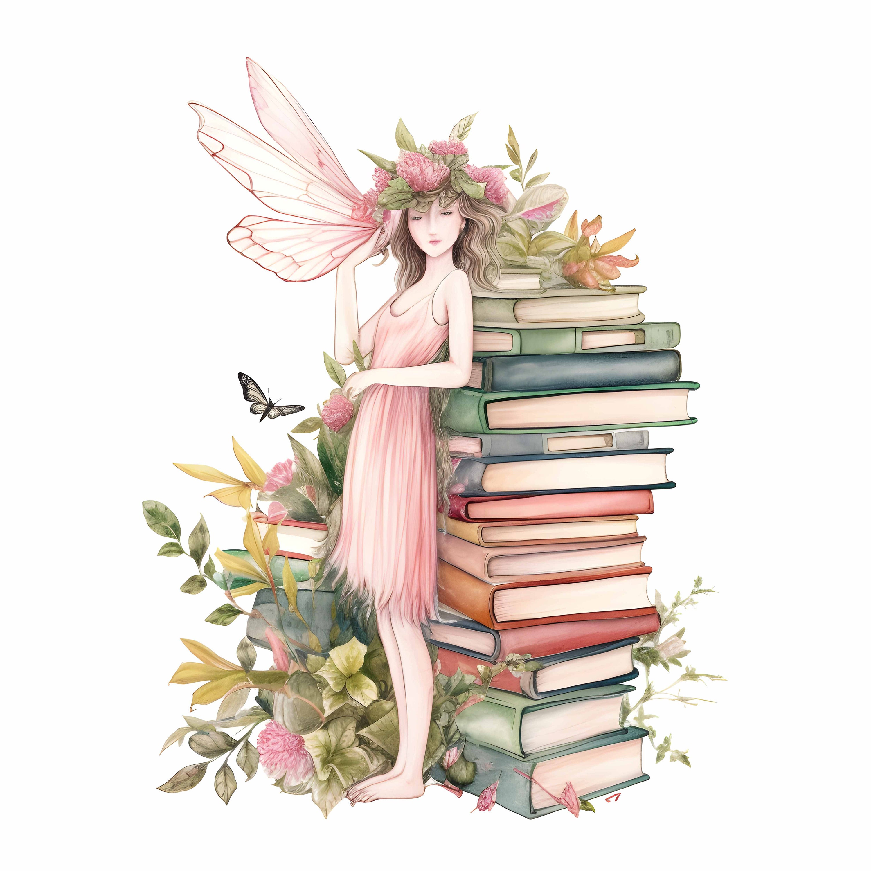 A watercolor illustration of a Sage Fairy holding a bundle of sage leaves, surrounded by soft pastel flowers and glowing light.