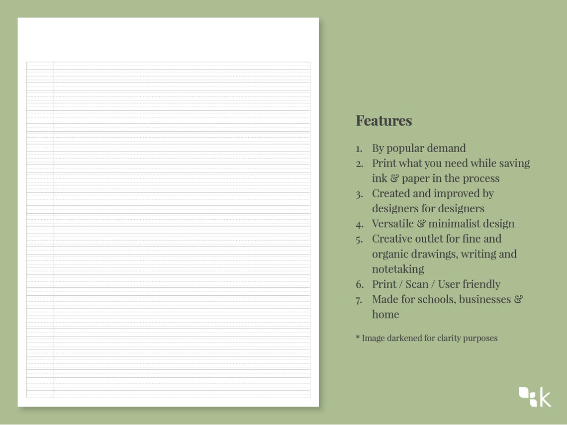 LINE FORMAT (fine Writing) - Digital Template Design for Printing - 8.5 ...