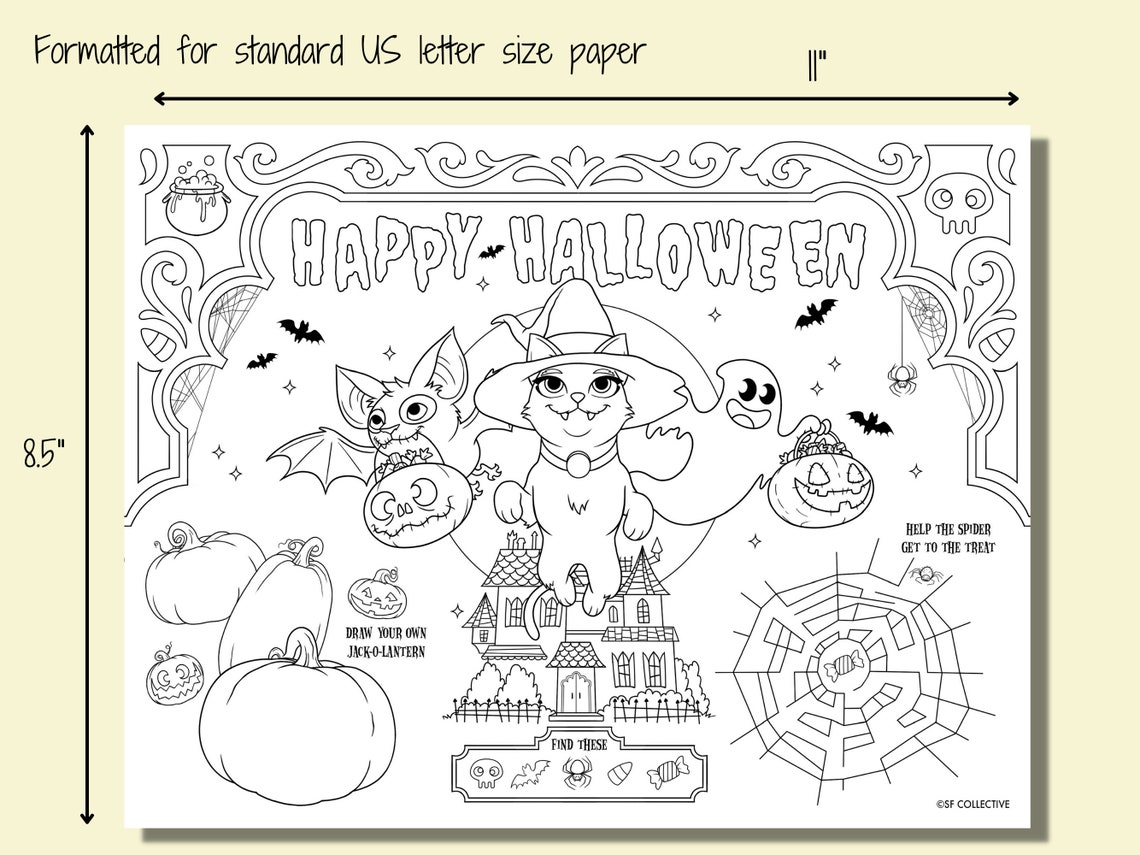 Halloween Coloring Page & Activity Sheet for Preschool, Printable ...
