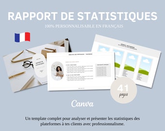 social media statistics report canva template ⎮social media statistics report⎮Instagram report template⎮freelance⎮TikTok⎮Pinterest