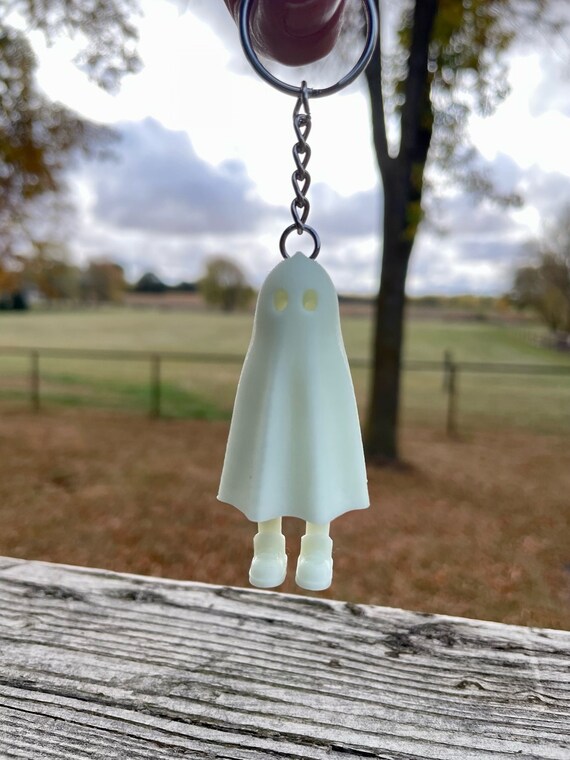 3D Printed Articulated Ghost Keychain Glow in the Dark Etsy
