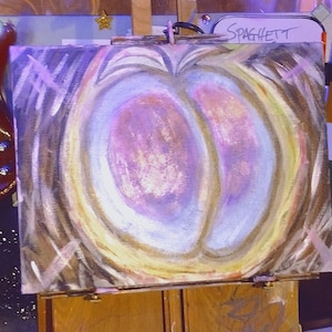 Original neon & metallic acrylic on canvas painting, UV- blacklight reactive,