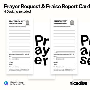 祈りのリクエストカードと賛美レポートカード | 教会の Canva テンプレート | 教会のテンプレート | 教会のリソース | ウェルカム チーム | すぐにダウンロード