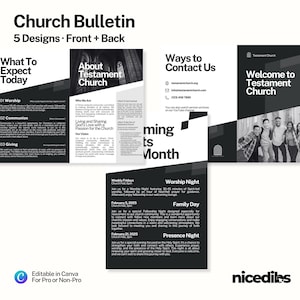 Church Newsletter Template | Church Bulletin Canva Template | Church Templates | Church Announcement Flyer | Church Ads | Instant Download