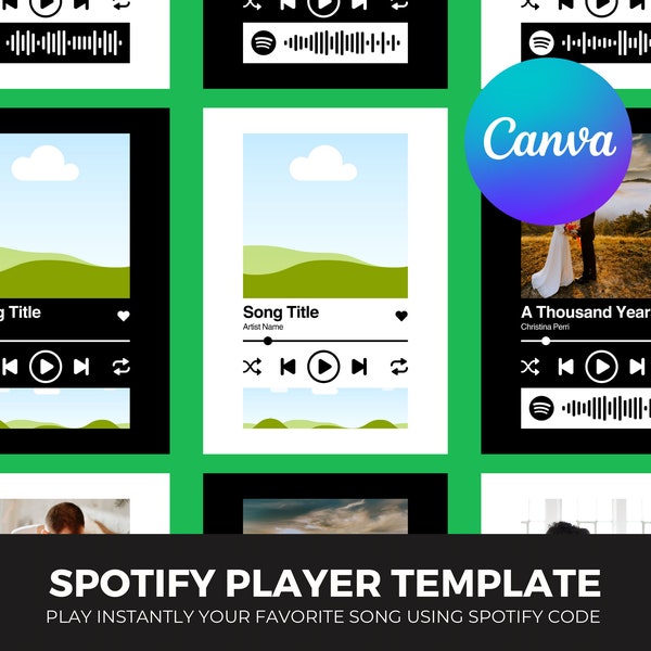 Cadre Spotify personnalisé, plaque de chanson personnalisée, codes cadeaux Spotify, cadeau imprimable, toile temporaire, art mural Spotify