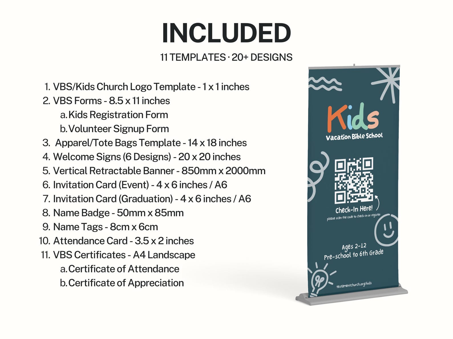 Vbs Layout Editable VBS Kids Church Kit Canva Template: Kids Ministry 11 Editable Designs ...
