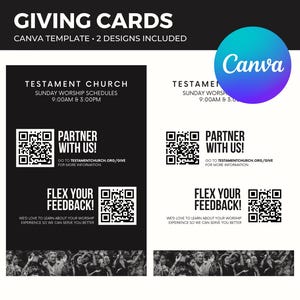 Tarjeta de ofrenda de diezmos / Plantilla de Canva para iglesias / Plantillas para iglesias / Formulario de ofrendas / Plantilla de sobre de diezmos / Descarga instantánea