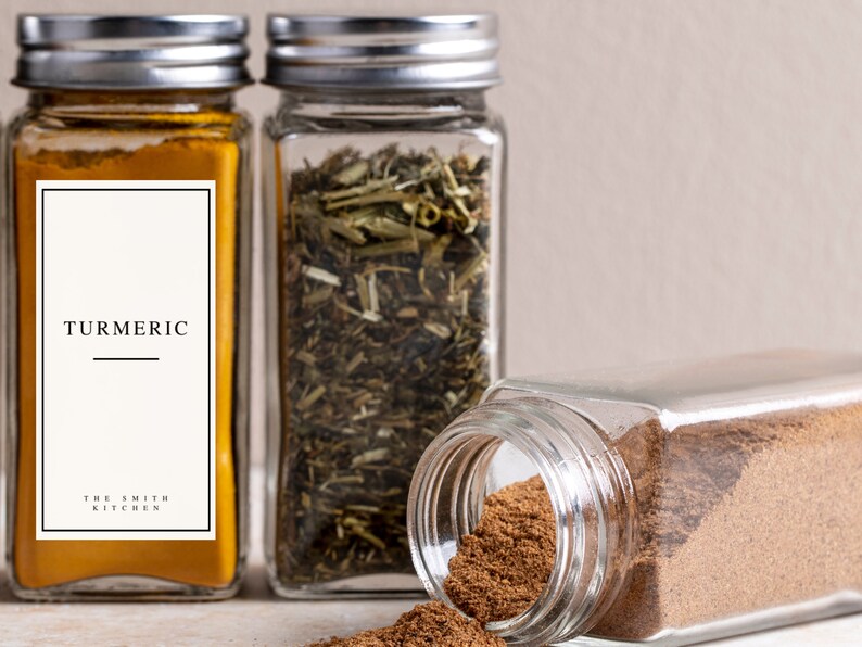 Pantry Labels Organisation Canva Editable Template for Jars Herbs