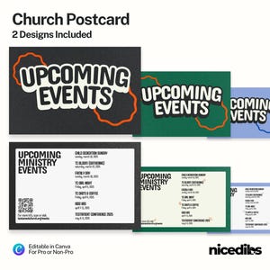 Church Postcard Invitation | Church Canva Template | Church Templates | Church Events Invitation Card | Instant Download